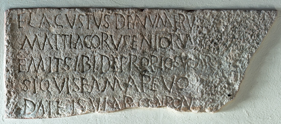 Inscribed front panel of a limestone sarcophagus