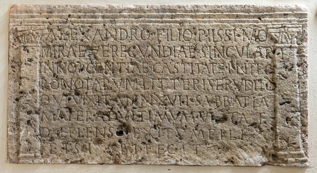 Inscribed front panel of a limestone sarcophagus