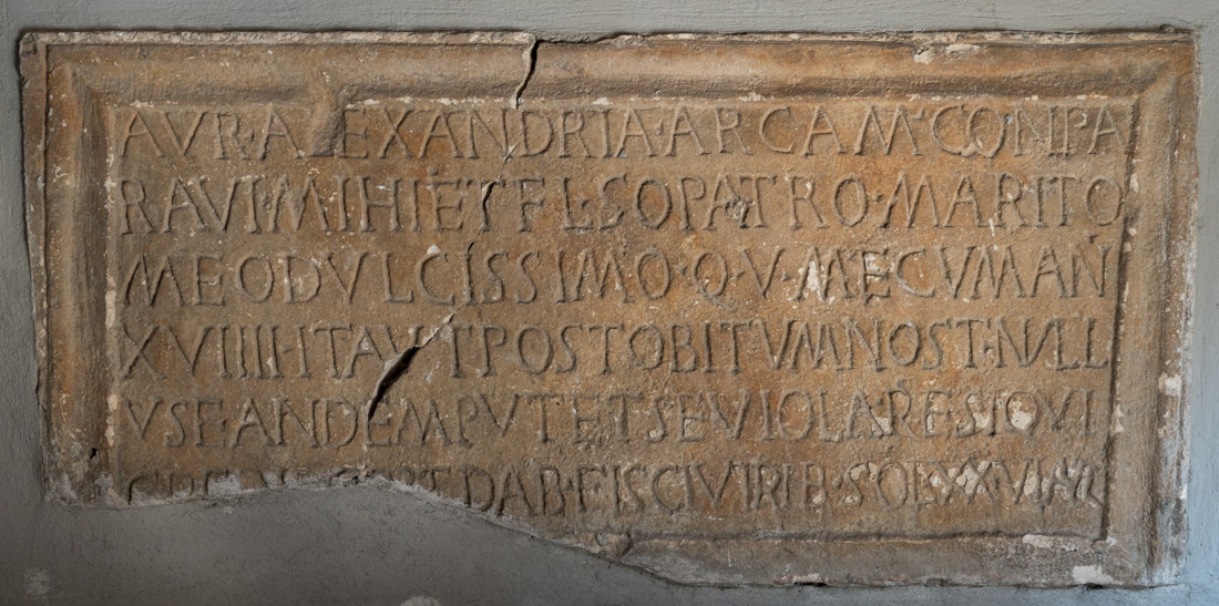 Inscribed front panel of a limestone sarcophagus
