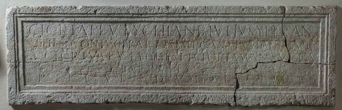 Inscribed front panel of a limestone sarcophagus