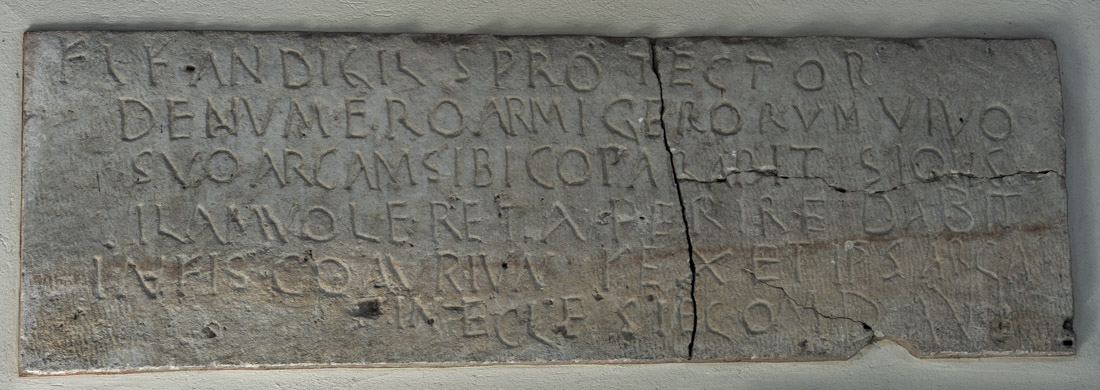 Inscribed front panel of a limestone sarcophagus