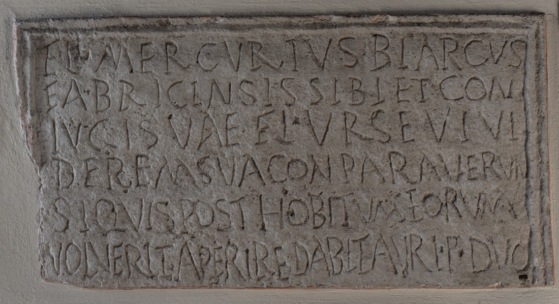 Inscribed front panel of a limestone sarcophagus