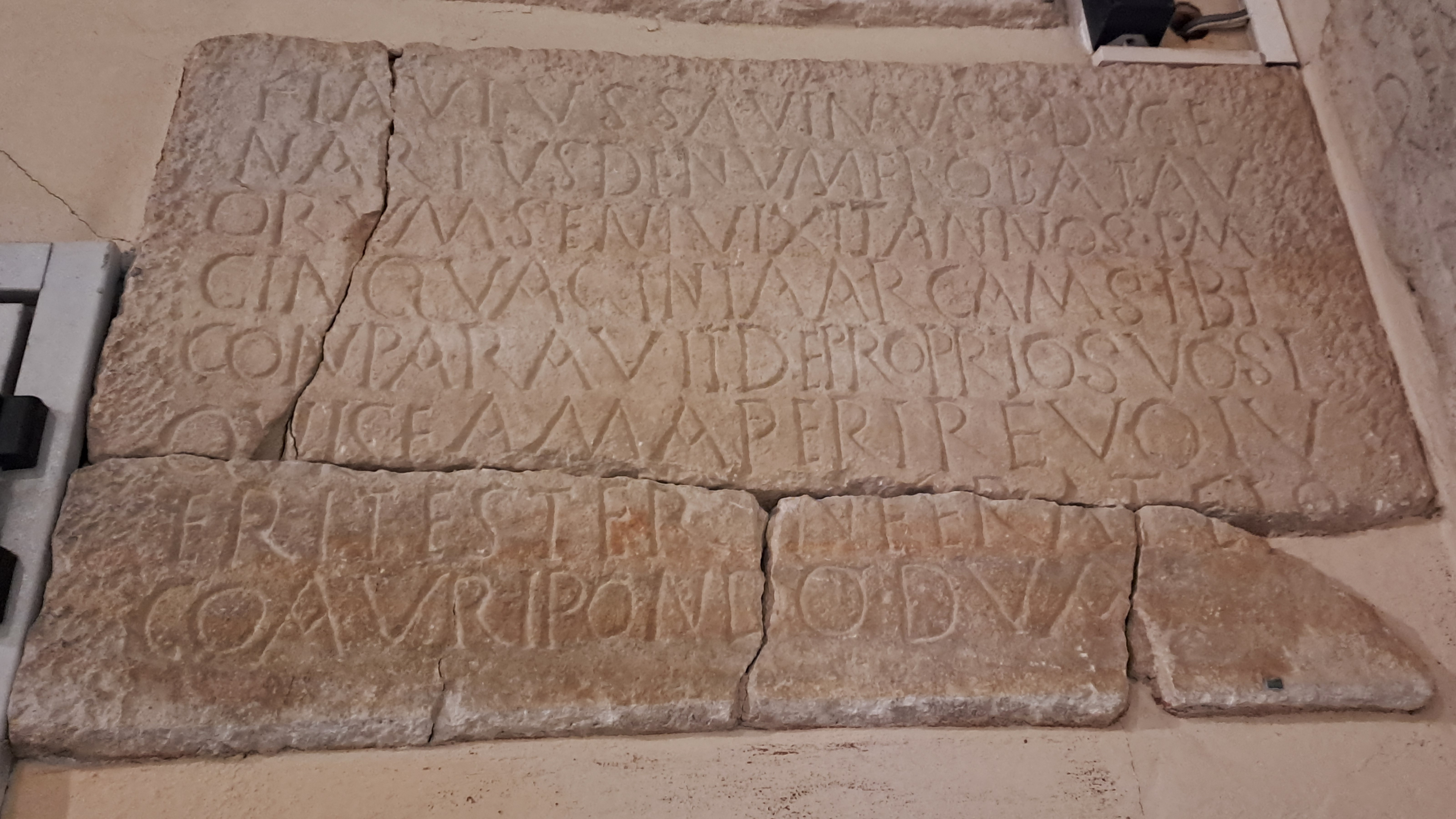Inscribed front panel of a limestone sarcophagus