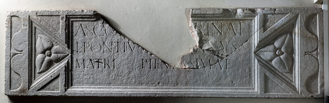 Inscribed front panel of a limestone sarcophagus